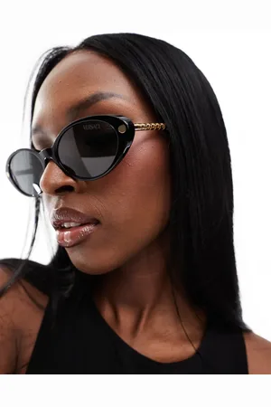 VERSACE Metal slim cat eye sunglasses in and gold