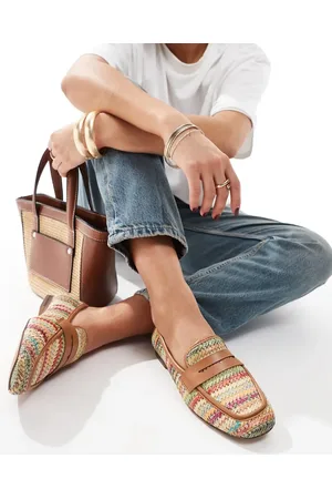 ASOS Maddox raffia slim loafer in