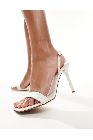 MANGO Square toe heeled sandal in