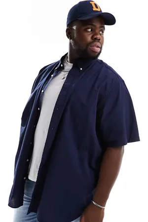 Ralph Lauren Big & Tall icon logo short sleeve seersucker shirt classic oversized fit in