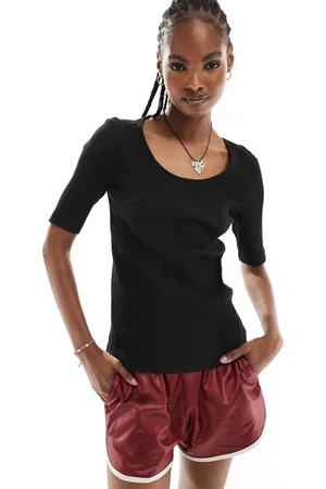 SELECTED Jesmine ribbed u-neck top in