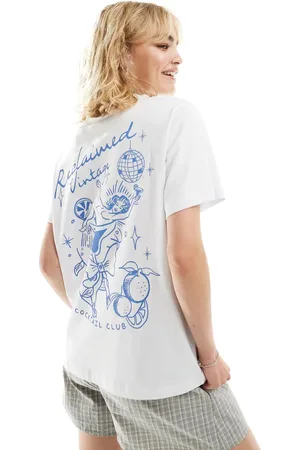 Reclaimed Oversized t-shirt with cocktail disco print in