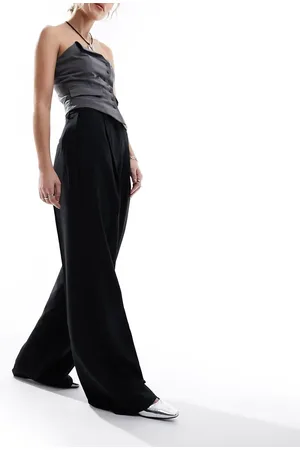 JJXX Wide fit high waisted trousers with front pleat in