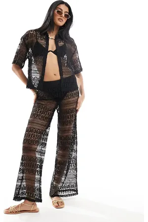 Miss Selfridge Beach lace trousers in