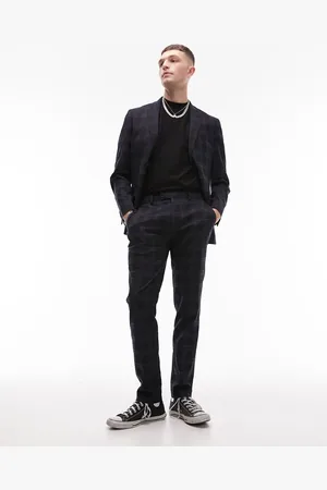 Topman Skinny checked suit trousers in