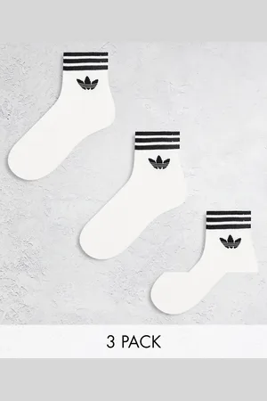 adidas Adicolor Trefoil 3 pack ankle socks in