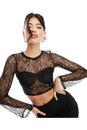 Simmi London Simmi lace flared sleeve top co-ord in