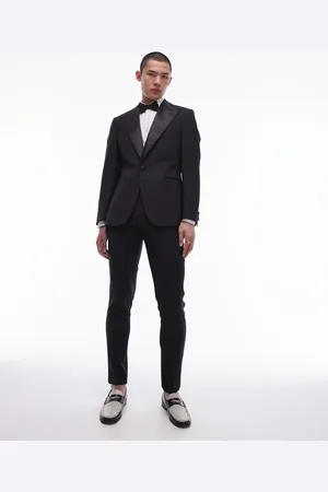 Topman Skinny premium wool rich tux trousers in