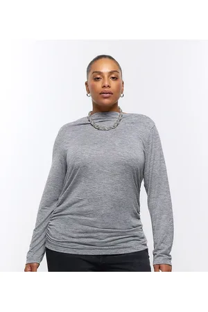 River Island Fitted fuched top with long sleeve in