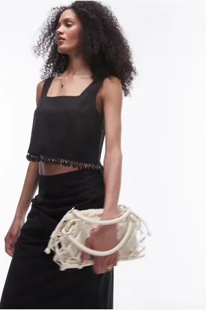 Topshop Co-ord shell trim crop top in