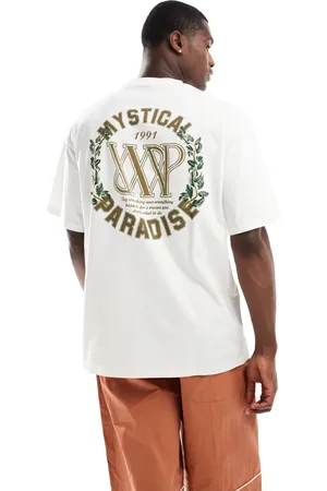Pull&Bear Mystical paradise printed t-shirt in beige