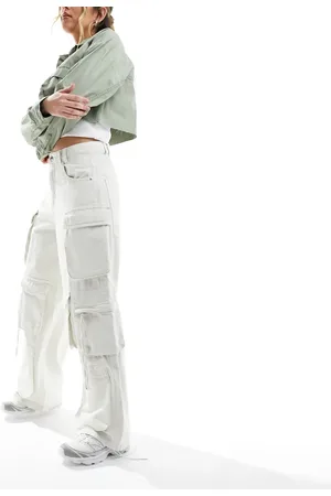 Stradivarius Baggy utility jean in off
