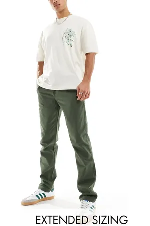 ASOS Straight fit ripstop trousers in khaki