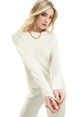 Y.A.S Y.A.S textured top co-ord in cream