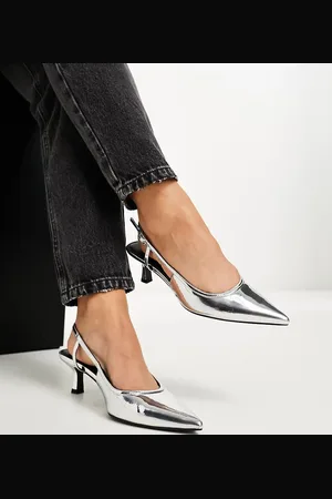 ASOS Wide Fit Strut slingback kitten heeled shoes in