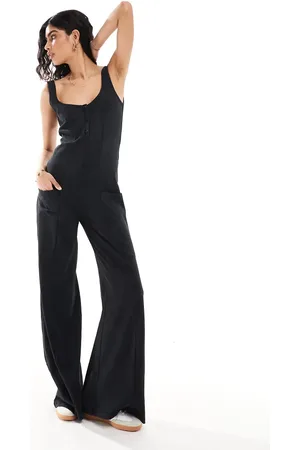 ASOS Seam detail button front culotte jumpsuit with pockets