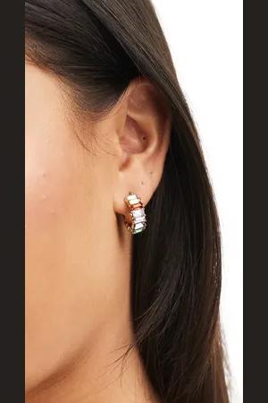 SVNX Multicoloured half hoop earrings