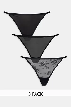 Dorina 3 pack lace & mesh G string thongs in