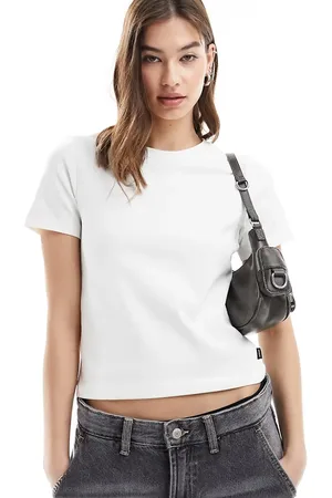 Dr Denim Nina essential short sleeve slim fit tee in off