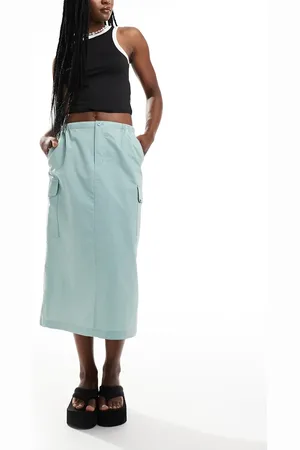 Vans Riley parachute cargo skirt in sage green
