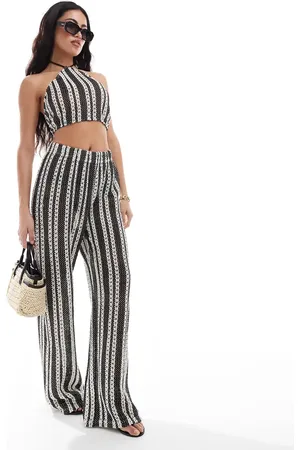 Extro & Vert Striped trousers co-ord in mono