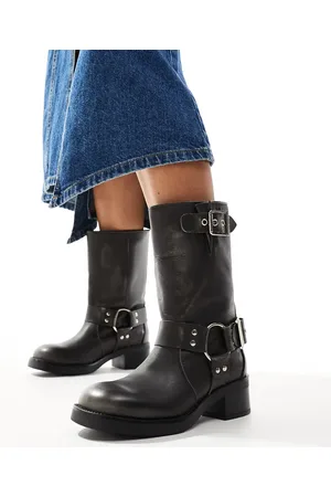 Steve Madden Blessing pull on biker boots distressed leather