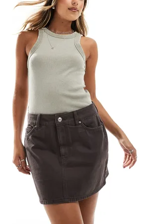 New Look Denim skirt in chocolate