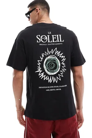 JACK & JONES Oversized t-shirt with Le soleil art backprint in