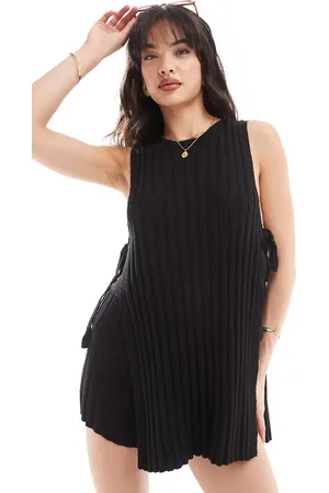 SNDYS Knit rib open tie side sleeveless top co-ord in