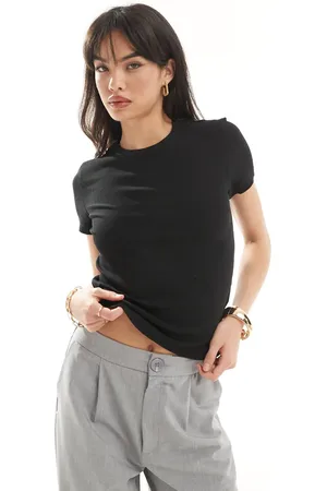 & OTHER STORIES Short sleeve ribbed fitted top in