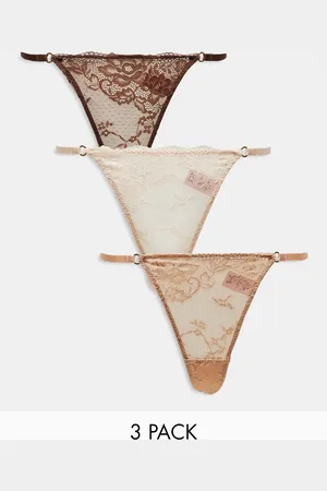 Boux Avenue Cora scallop lace tanga thong 3 pack in