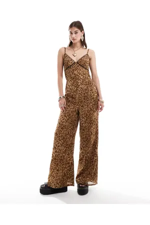 Reclaimed Cami jumpsuit in animal print