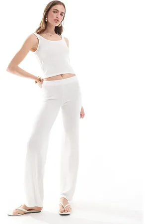 MANGO Lightweight knitted co-ord trousers in