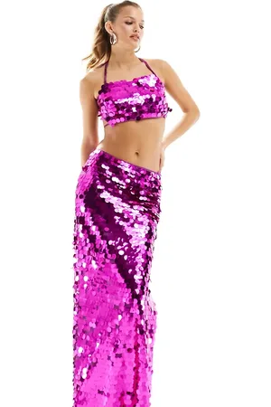 Jaded Rose Disc sequin maxi skirt co-ord in