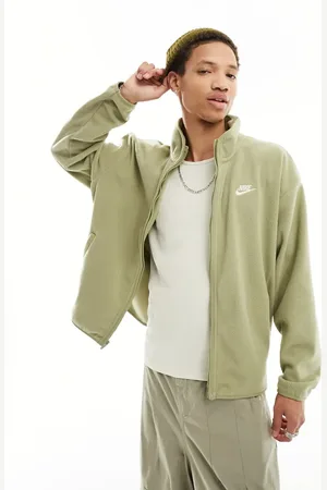 Nike Club fleece zip thru jacket in olive
