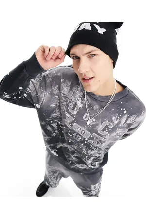COLLUSION Varsity sweatshirt with hand paint splatter in co-ord