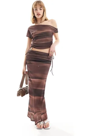 COLLUSION Printed maxi skirt co-ord in
