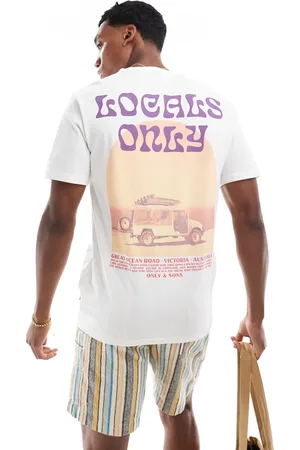 Only & Sons Regular fit t-shirt with locals back print in