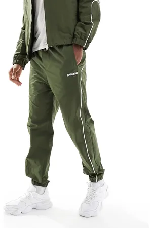 Sixth June Co-ord nylon track pants in khaki