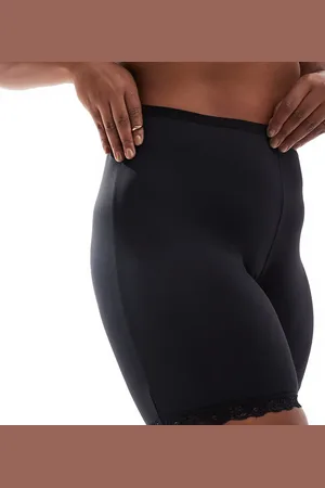 Yours Lace trim longline thigh smoothers in