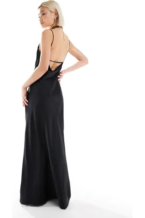 Weekday Lava satin midi slip dress with seam detail in