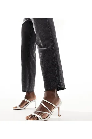 ASOS Wide Fit Hayes strappy mid sandal heeled mules in