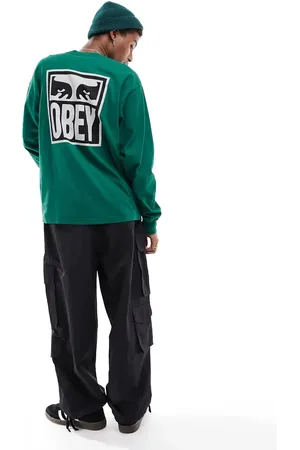 Obey Icon eyes 2 long sleeve top in garden