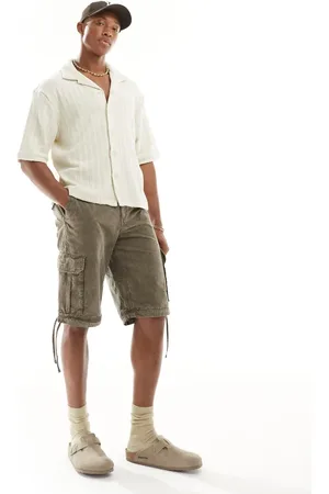 Weekday Boxy fit crochet resort shirt in beige