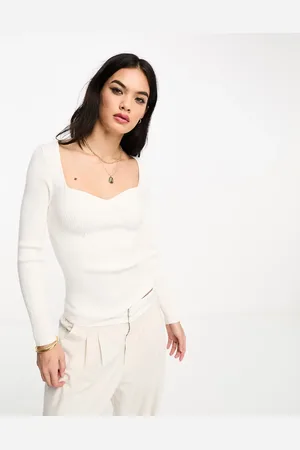 & OTHER STORIES Sweetheart neckline knitted top in