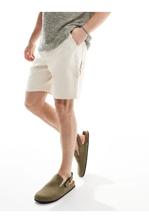 ADPT. Loose fit carpenter shorts in ecru