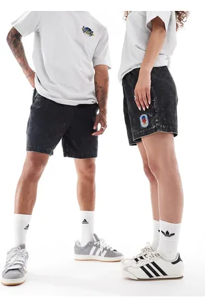 adidas Logo washed unisex shorts in