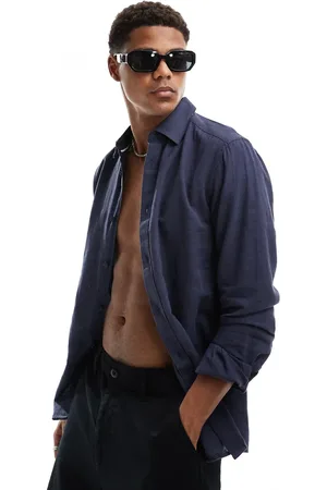 Only & Sons Linen mix long sleeve shirt in