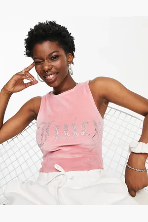 Juicy Couture Sasha velour sleeveless bodysuit in