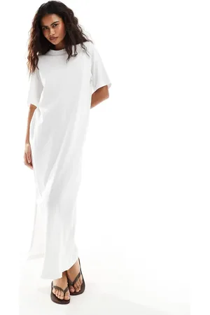 Monki Maxi t-shirt dress with side split in